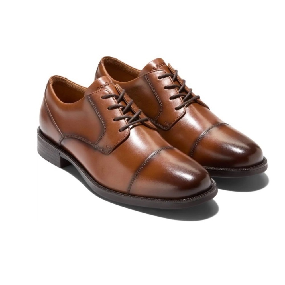 Cole Haan shoes Mens size 12 Bedford Cap-Toe Oxfords British brown Leather Dress